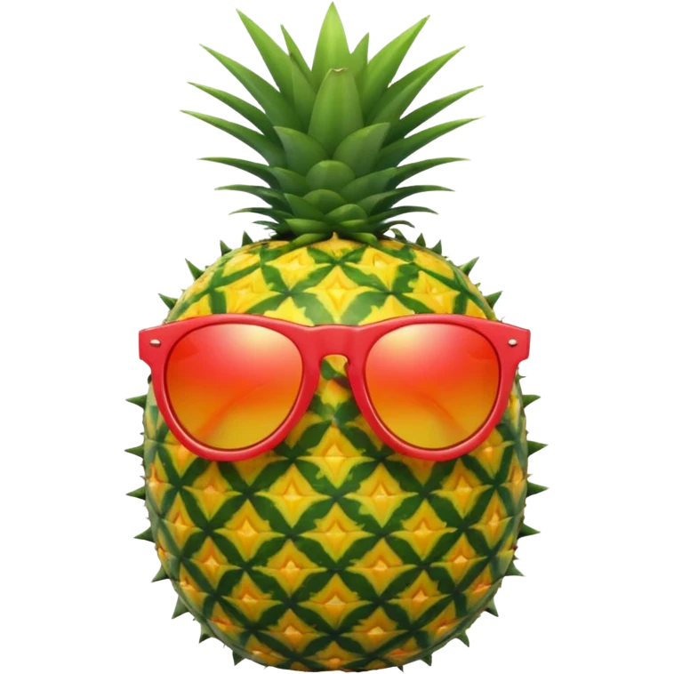 Fruit with Sunglasses, apple, lemon, orange, pineapple.  emoji