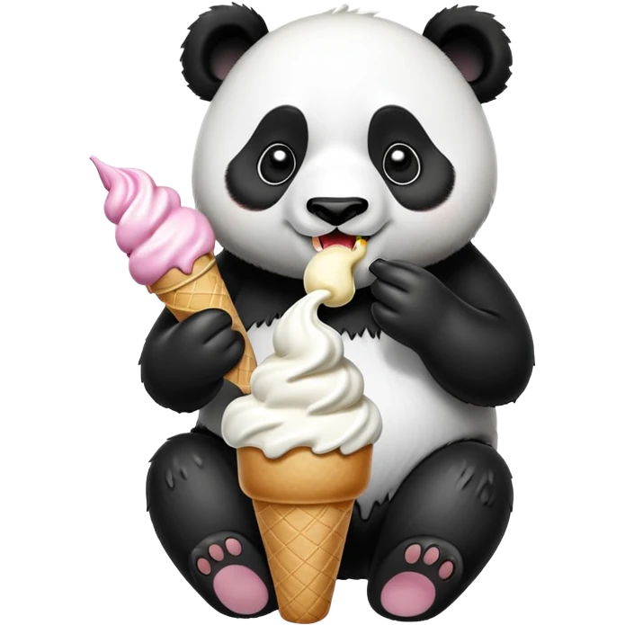 Panda eating ice cream emoji