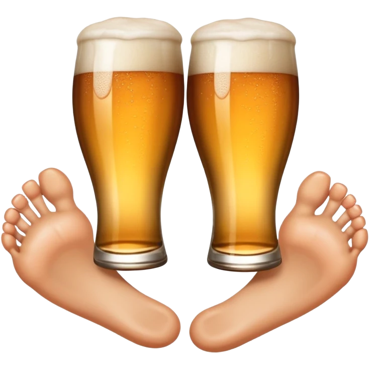 feet holding feet with a beer emoji