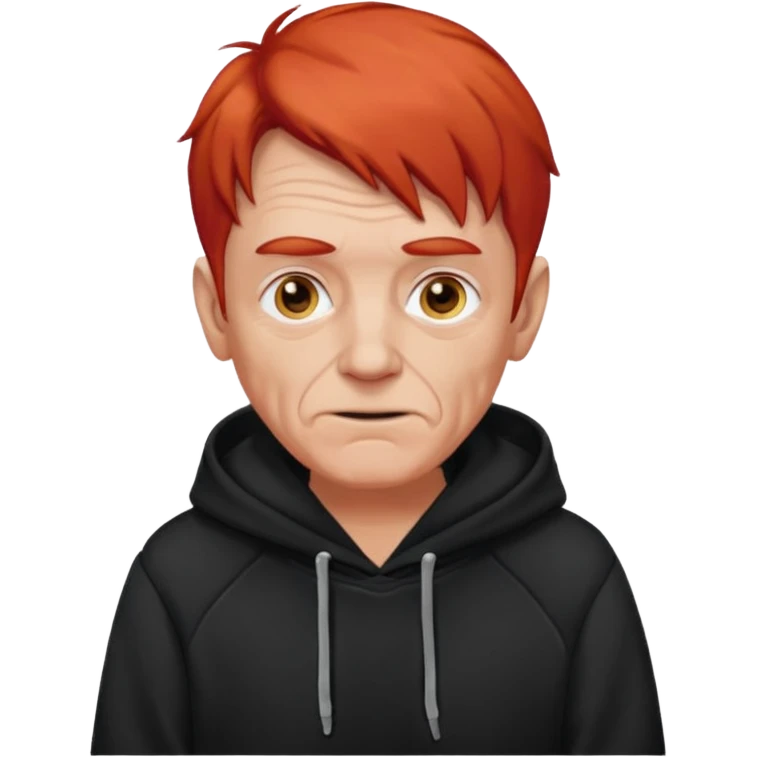 old manwith red hair and black hoodie emoji