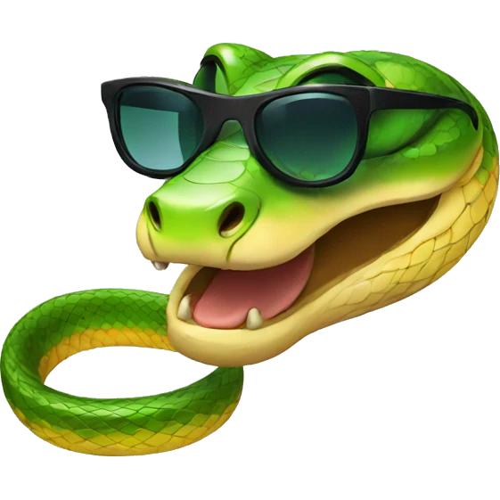 Snake with sunglasses emoji