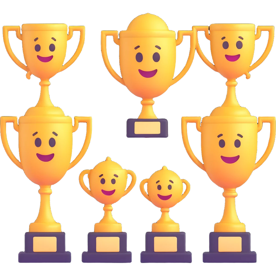 3 winners in 1st, 2nd & 3rd place emoji show  emoji