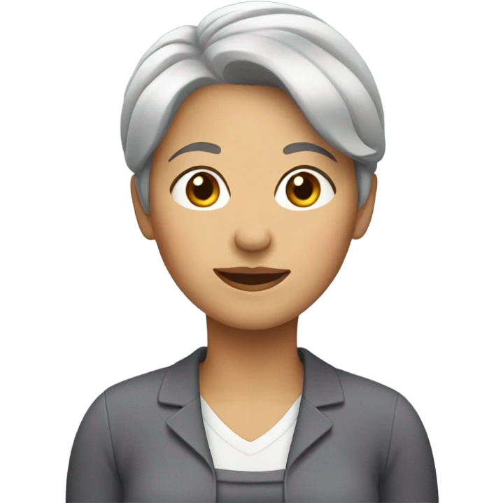 Woman with short grey hair emoji