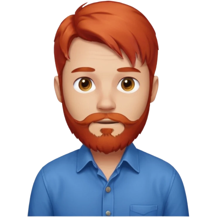 red long hair bearded man with shirt emoji
