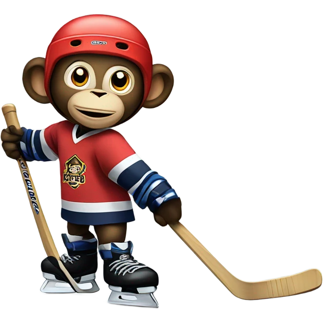 Monkey playing hockey  emoji