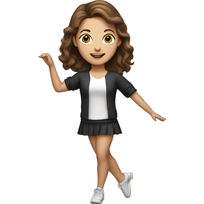 Dance teacher, brown-haired girl  emoji