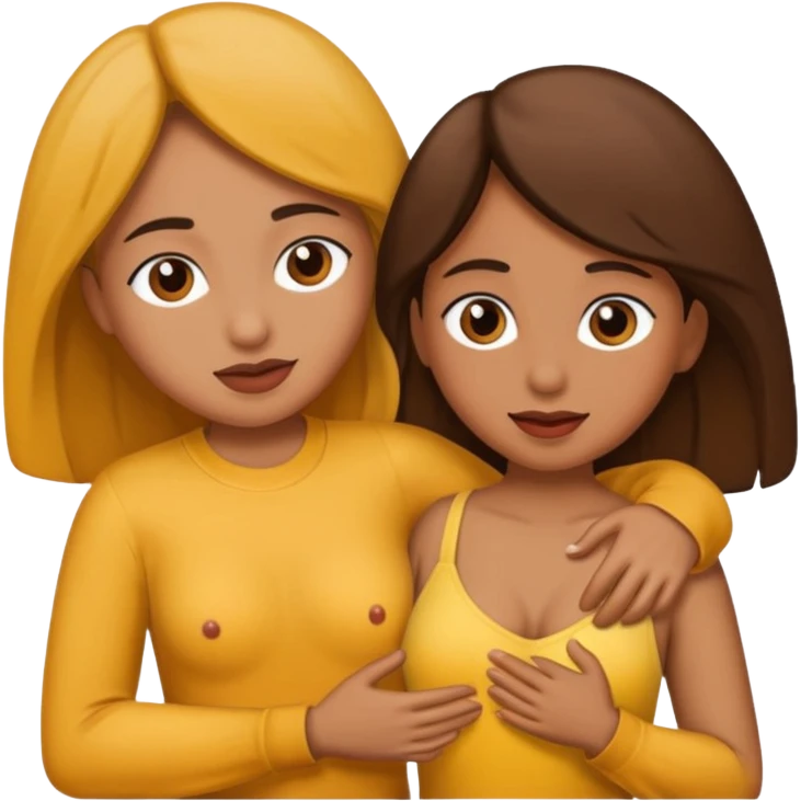 Sexual intercourse with brown girl emoji