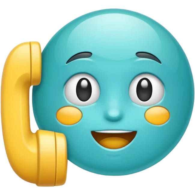 calling icon, aqua color emoji