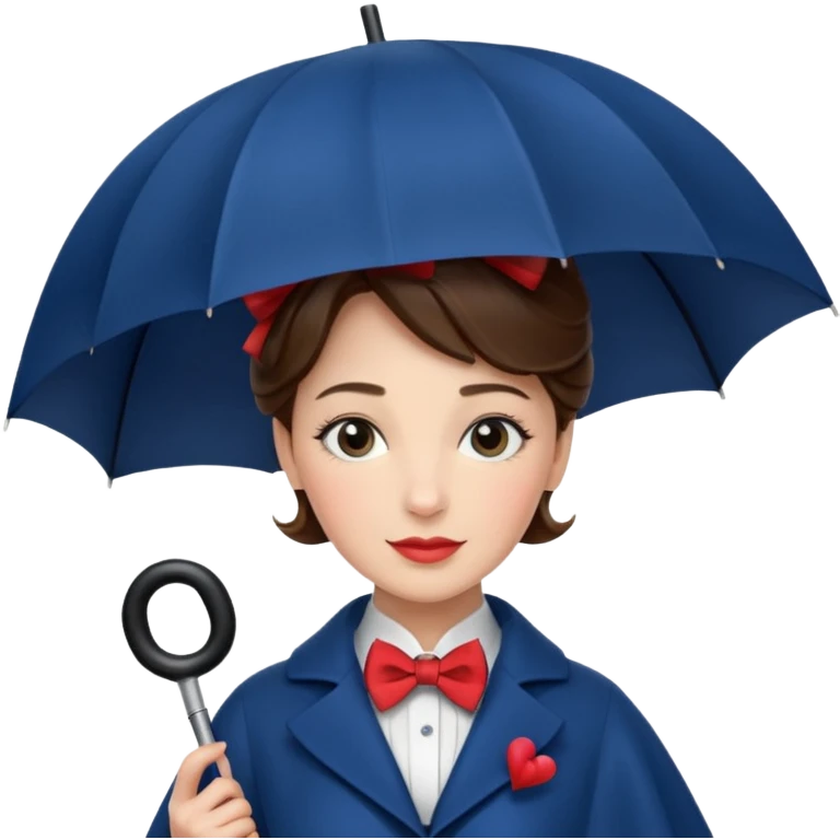 Mary Poppins holds an umbrella in her hand. emoji