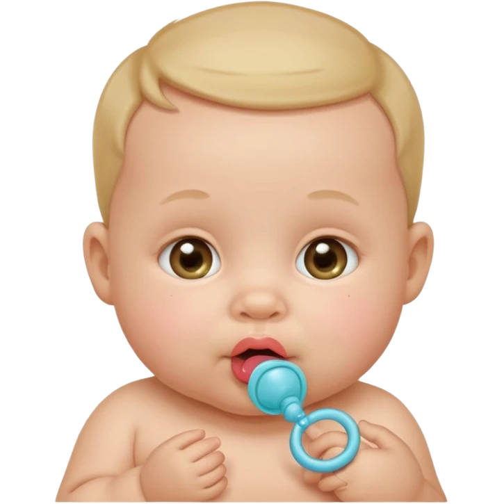 very smalll  baby with pacifier face emoji