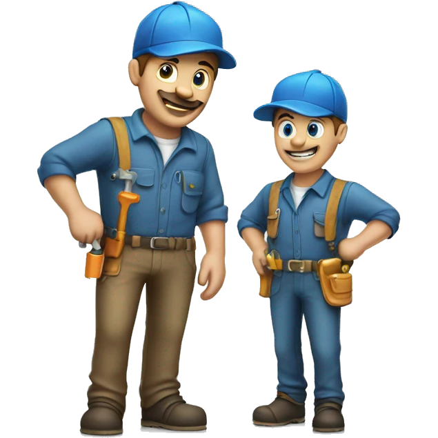 plumber and dog plumber blue emoji