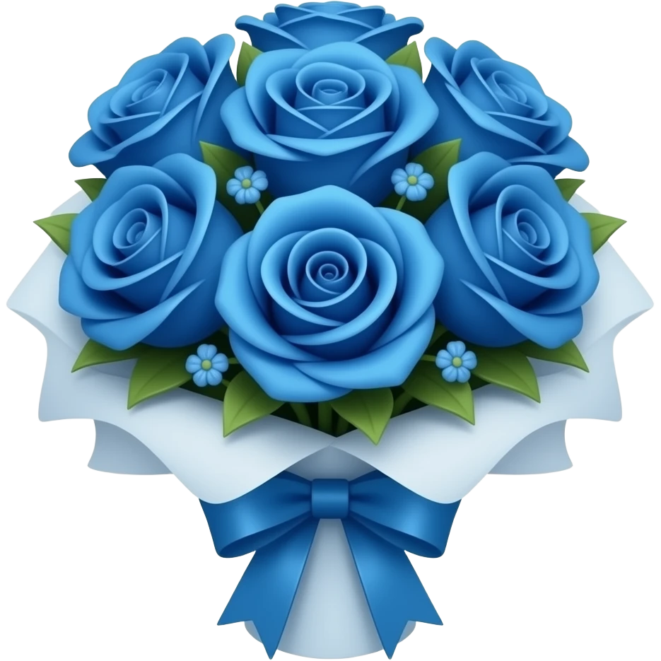 Mavi gül buket emoji