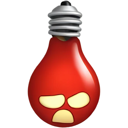 A red bulb bored emoji