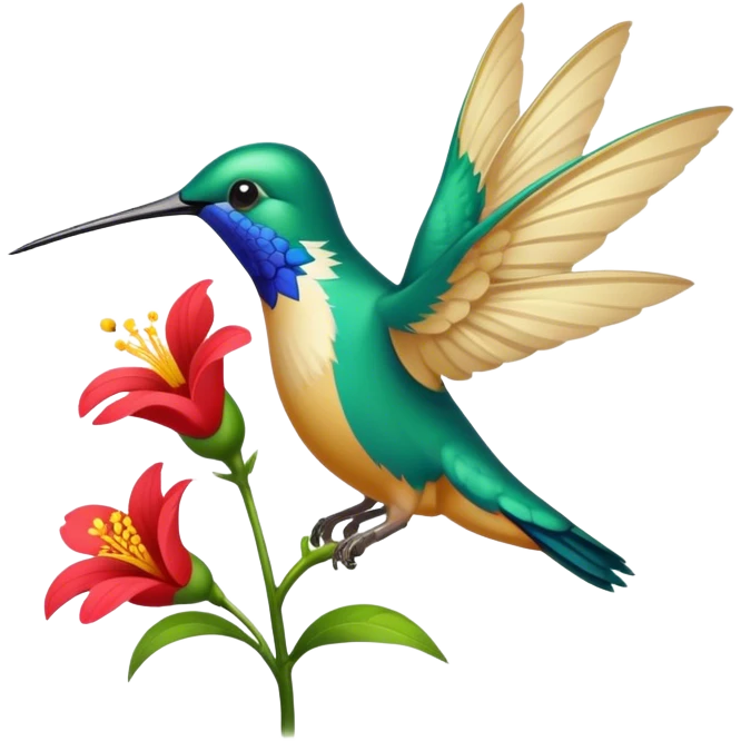 Un colibrí en una flor emoji
