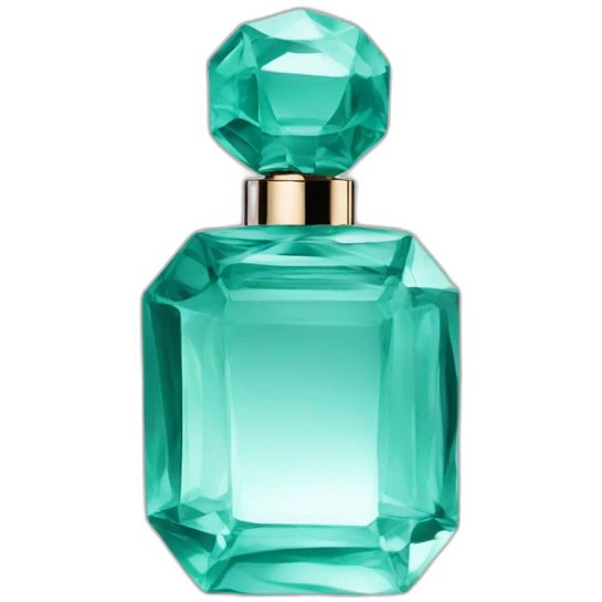 Iconic Luxury Esmerald Cut Crystal Fragrance Bottle Turquoise Tint emoji