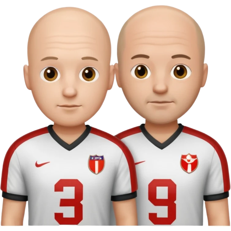 Two bald guys wearing football jerseys emoji