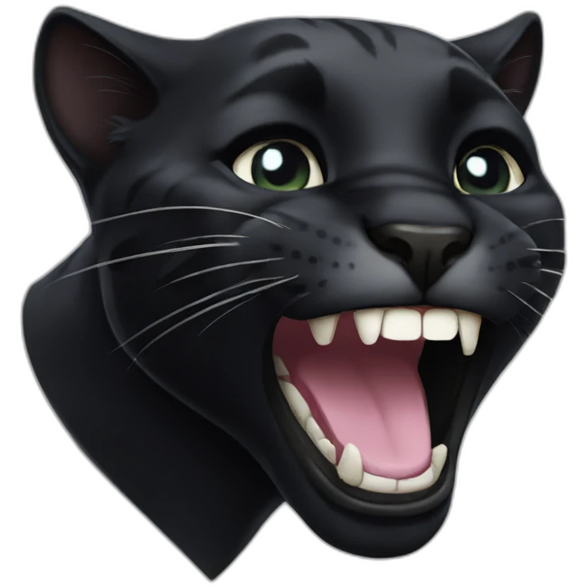 Black panther cat laughing emoji