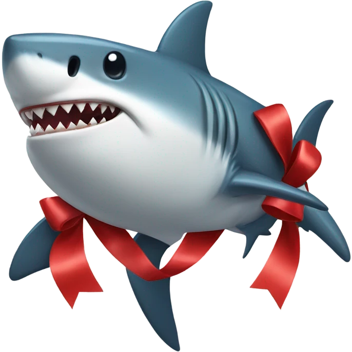 Shark with a bow emoji
