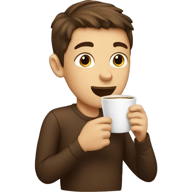 Boy drinking coffee emoji
