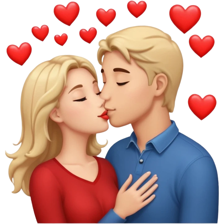 Loving couple kissing, Love, hearts. emoji