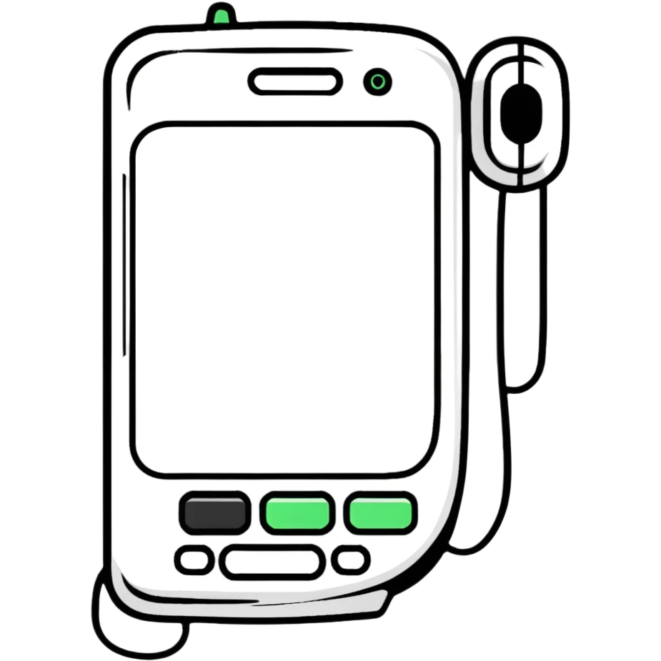 mobile contacts icon with cartoon phone and contact emoji