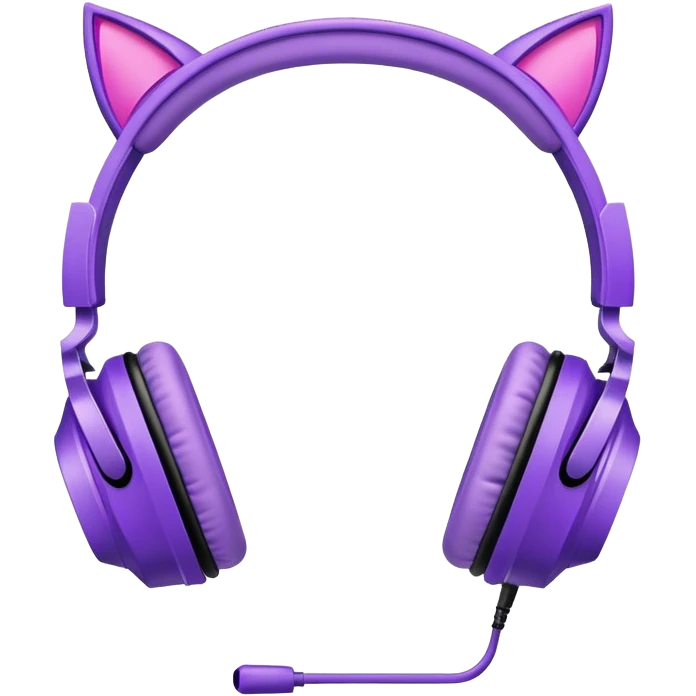 purple gaming headphones with cat ears emoji