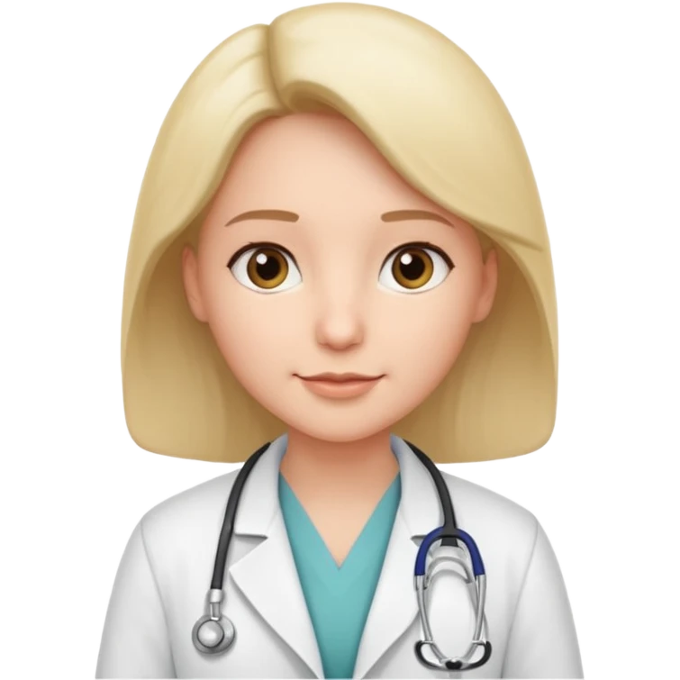 doctor with stethoscope and white coat, friendly expression emoji