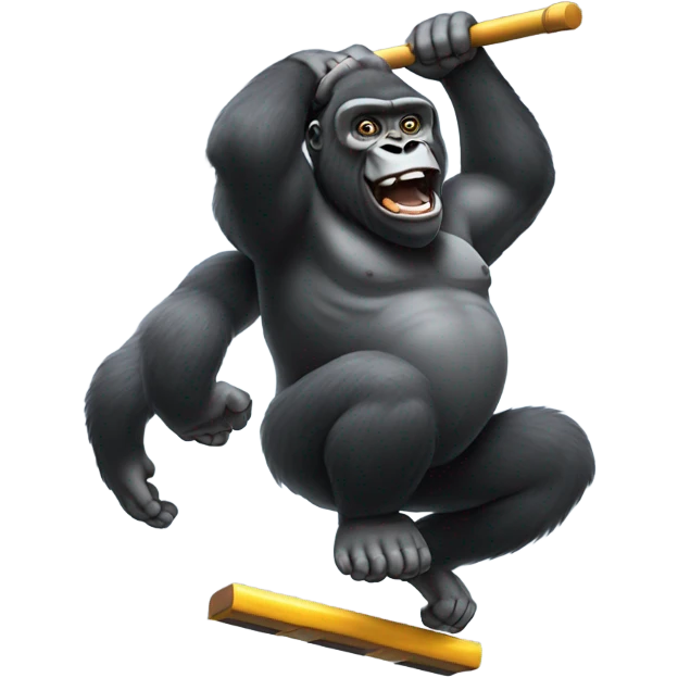 Gorilla on pogo stick  emoji