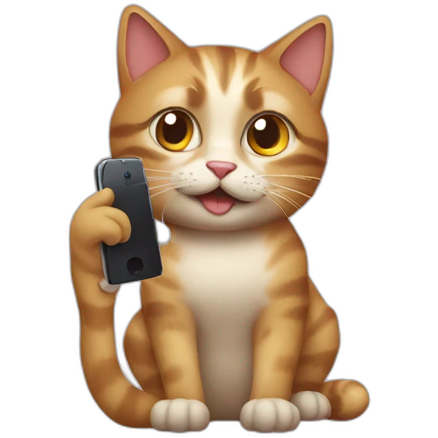 Cat on a phone emoji