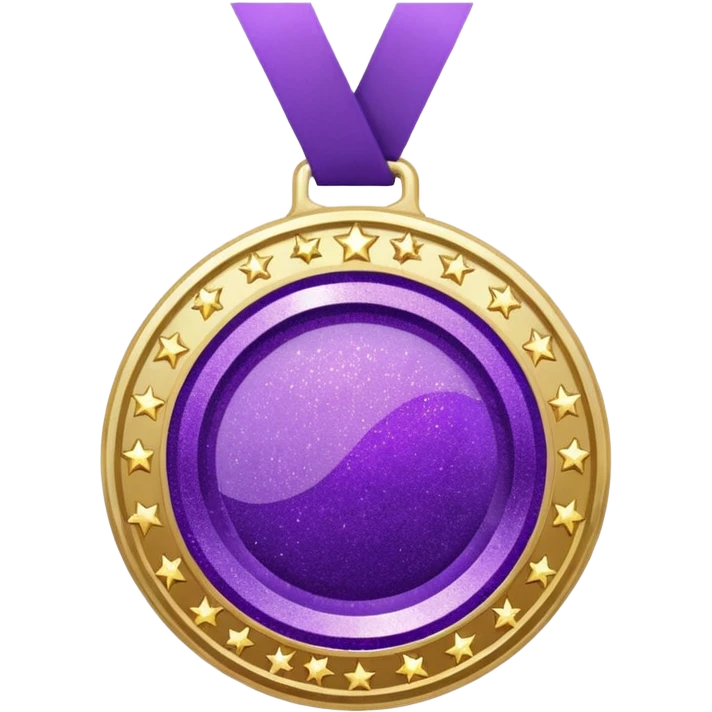 Purple Glitter medal of help emoji