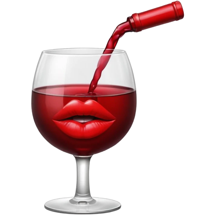 Cup of wine with a kiss mark emoji