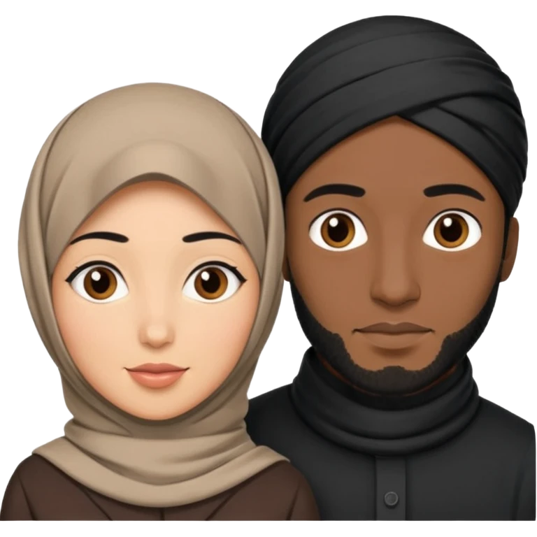 Mixed hijabi wife black husband black hair  emoji