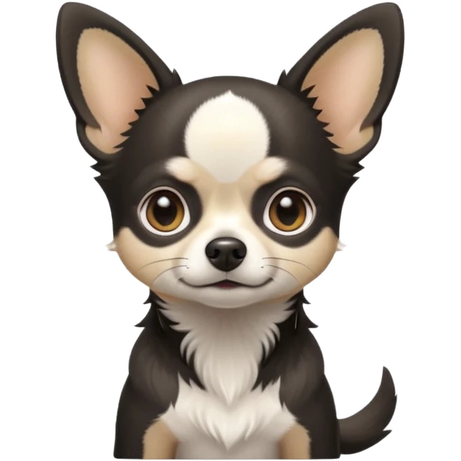 Light black chihuahua white and grey emoji