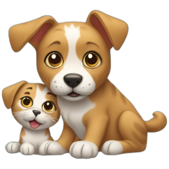 Cat and dog emoji