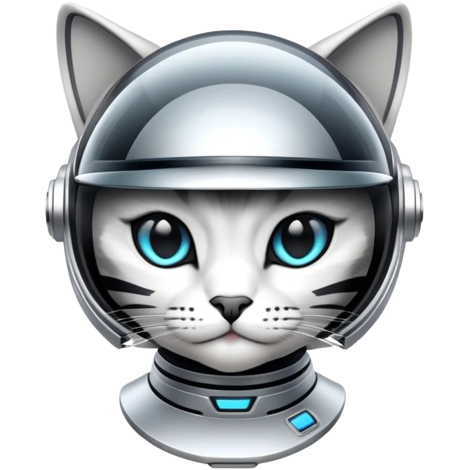 space cat with futuristic visor emoji