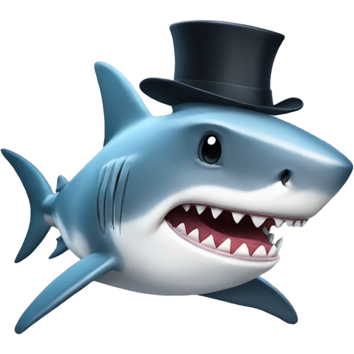 shark with tophat emoji