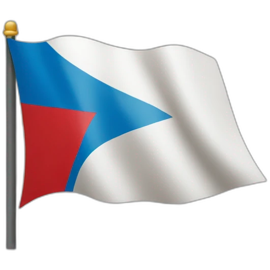 Yemen flag with blue triangle on the left and red star emoji