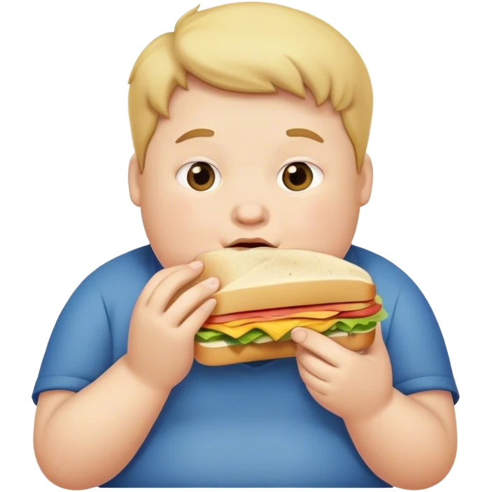 Fat boy eating a sandwich emoji