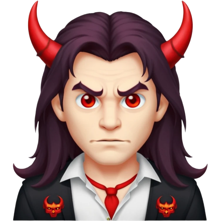 a long-haired devil with shirt emoji
