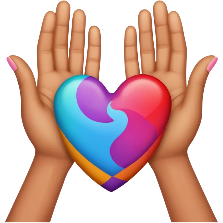 Manos coloridas formando un corazón  emoji