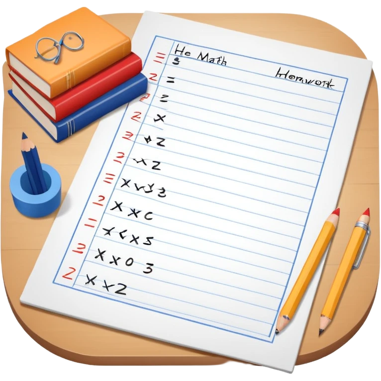 Math homework to do  emoji