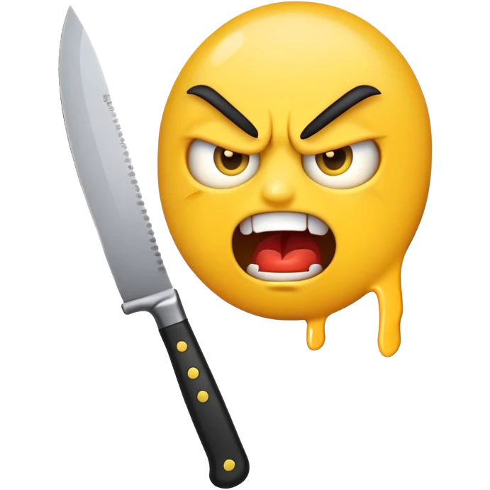 crazy emoji with knife emoji