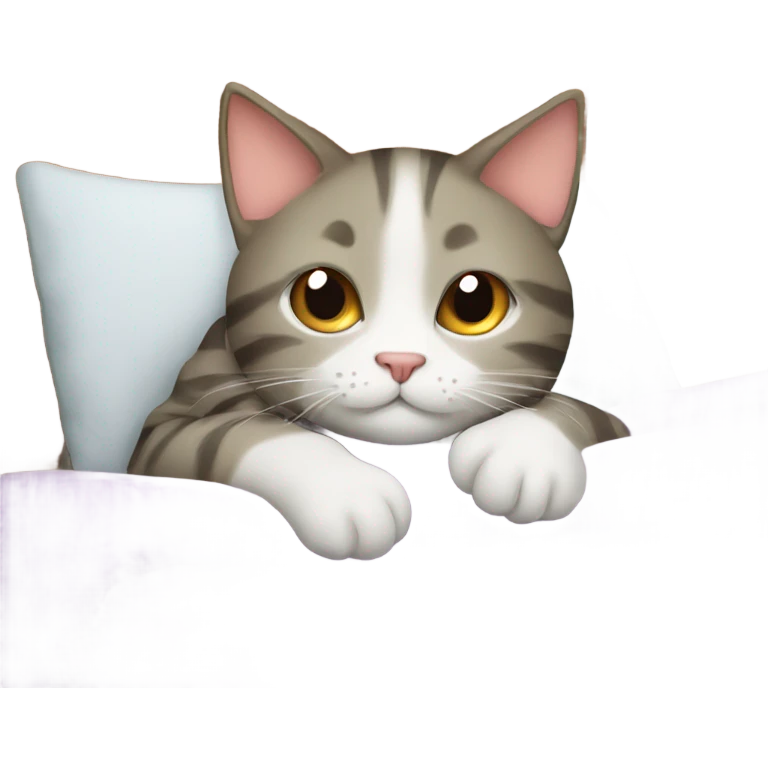 House cat lying in bed emoji