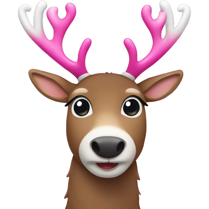 Reindeer with pink bow emoji