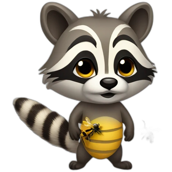racoon killing gentle bees emoji