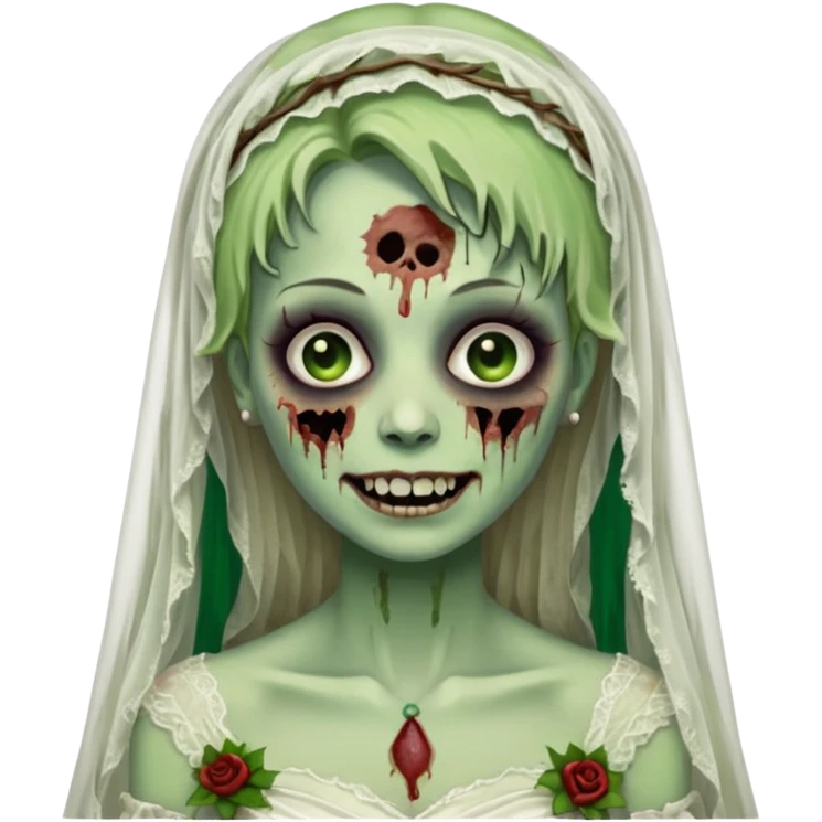 smiling zombie bride emoji