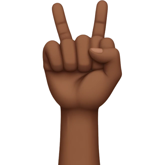 medium-dark skin tone hand with pinky up emoji
