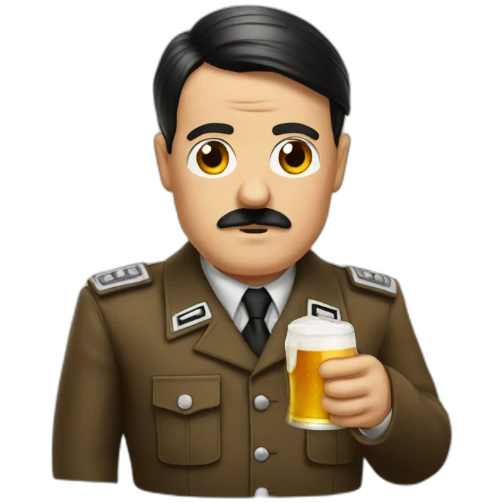 Hitler drink a beer emoji