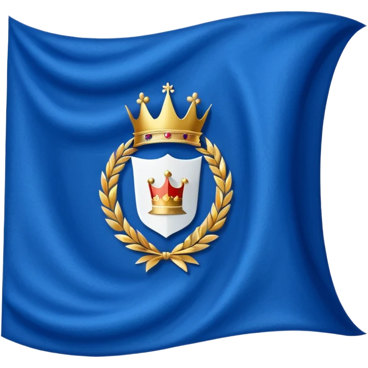 Wave Banner — blue cloth + white crest,Royal Banner. emoji