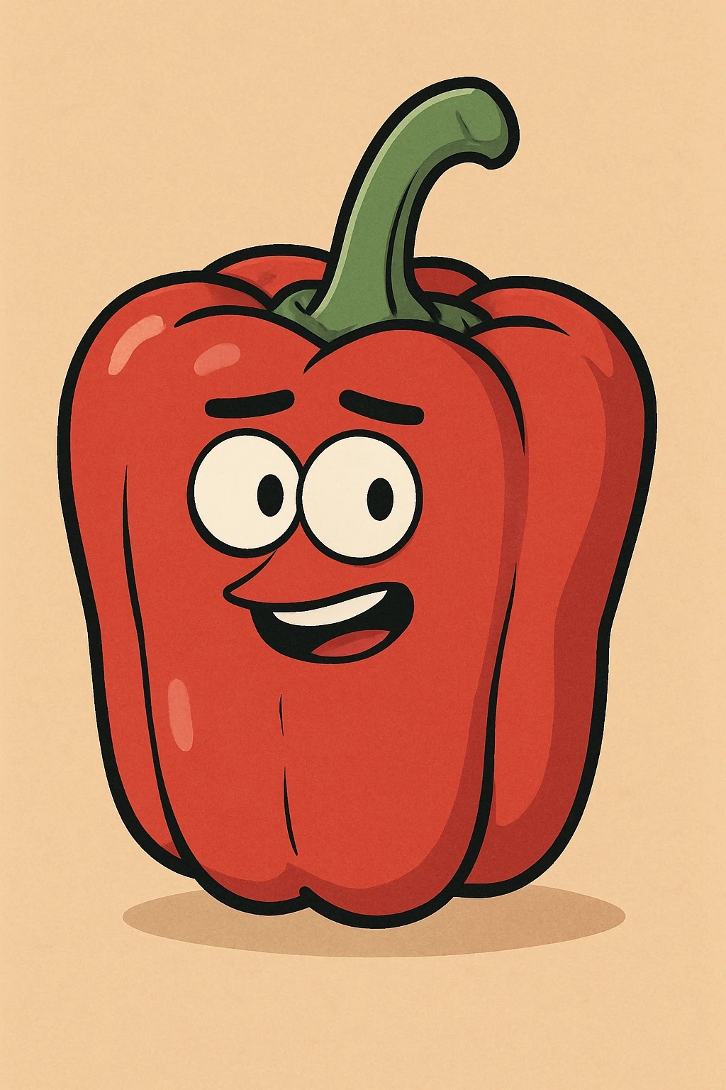 red capsicum, cartoon style, no text emoji